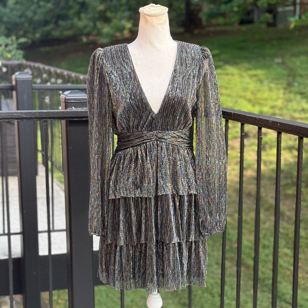 Aqua Multicolor Long Sleeve Dress Size Small